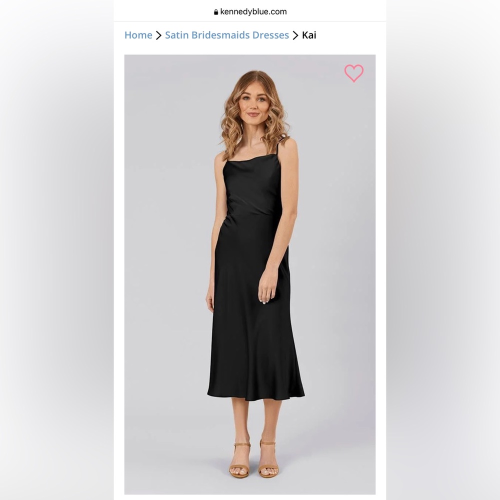Kennedy Blue Kai midi bridesmaid dress in black satin